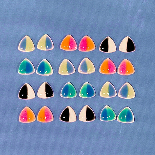 Faux Ceramic Trillion Post Earrings
