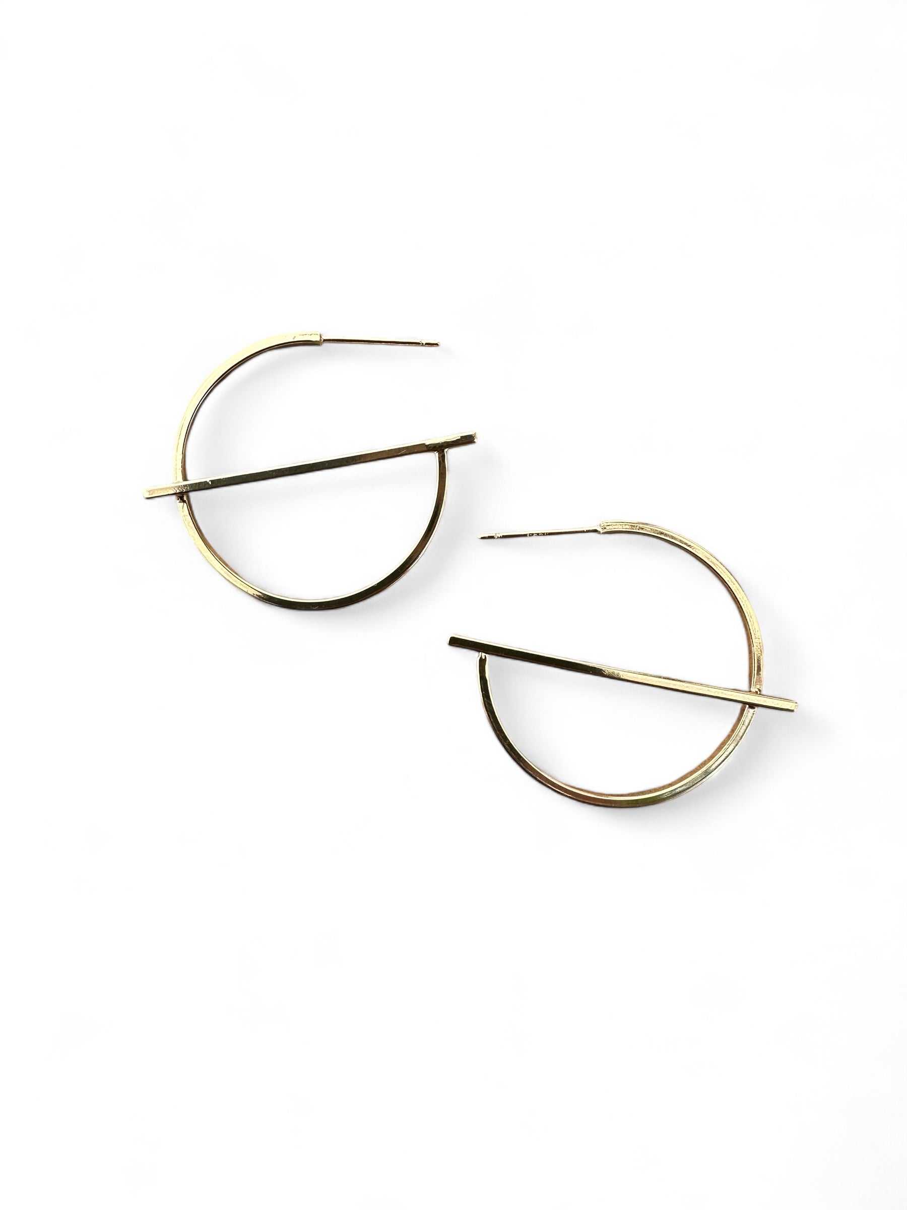 Gold and Silver Geometric Hoops