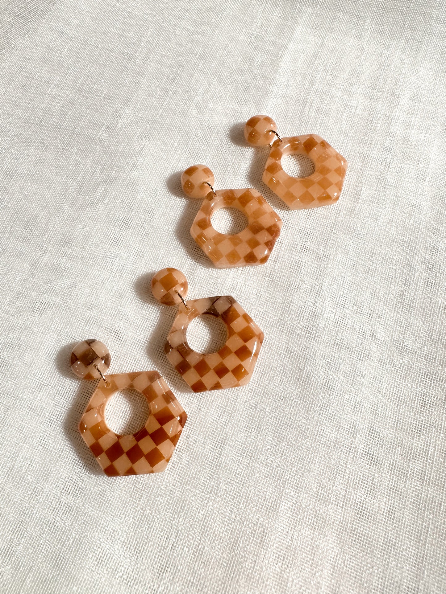 Celine Earrings in Faux Tortoise and Bone