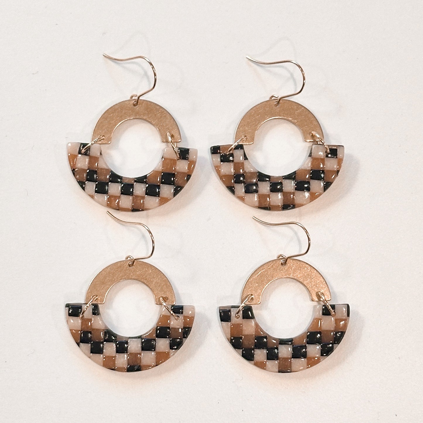 Woven Brass Arch Earrings