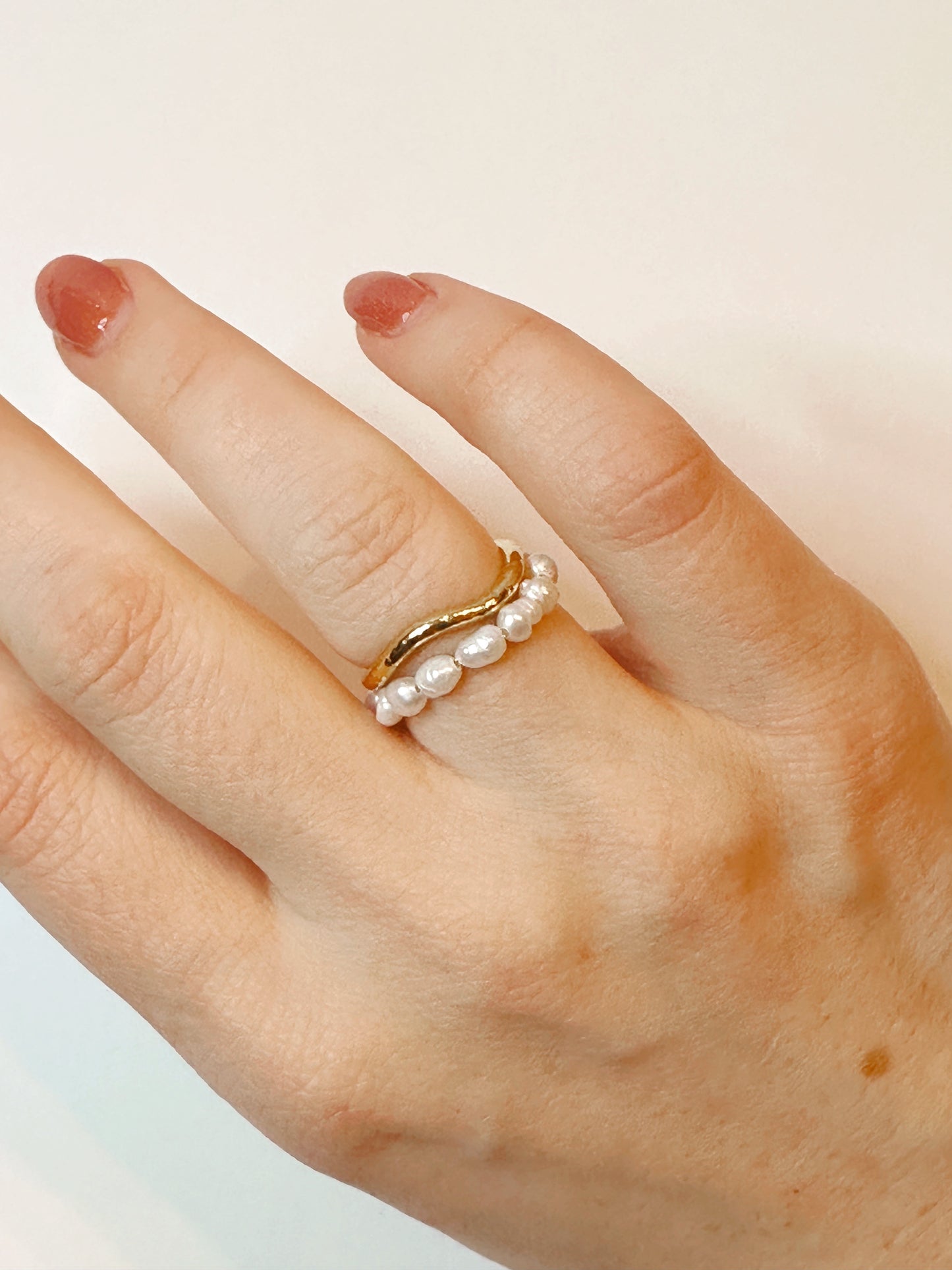 Freshwater Pearl Wave Layered Ring