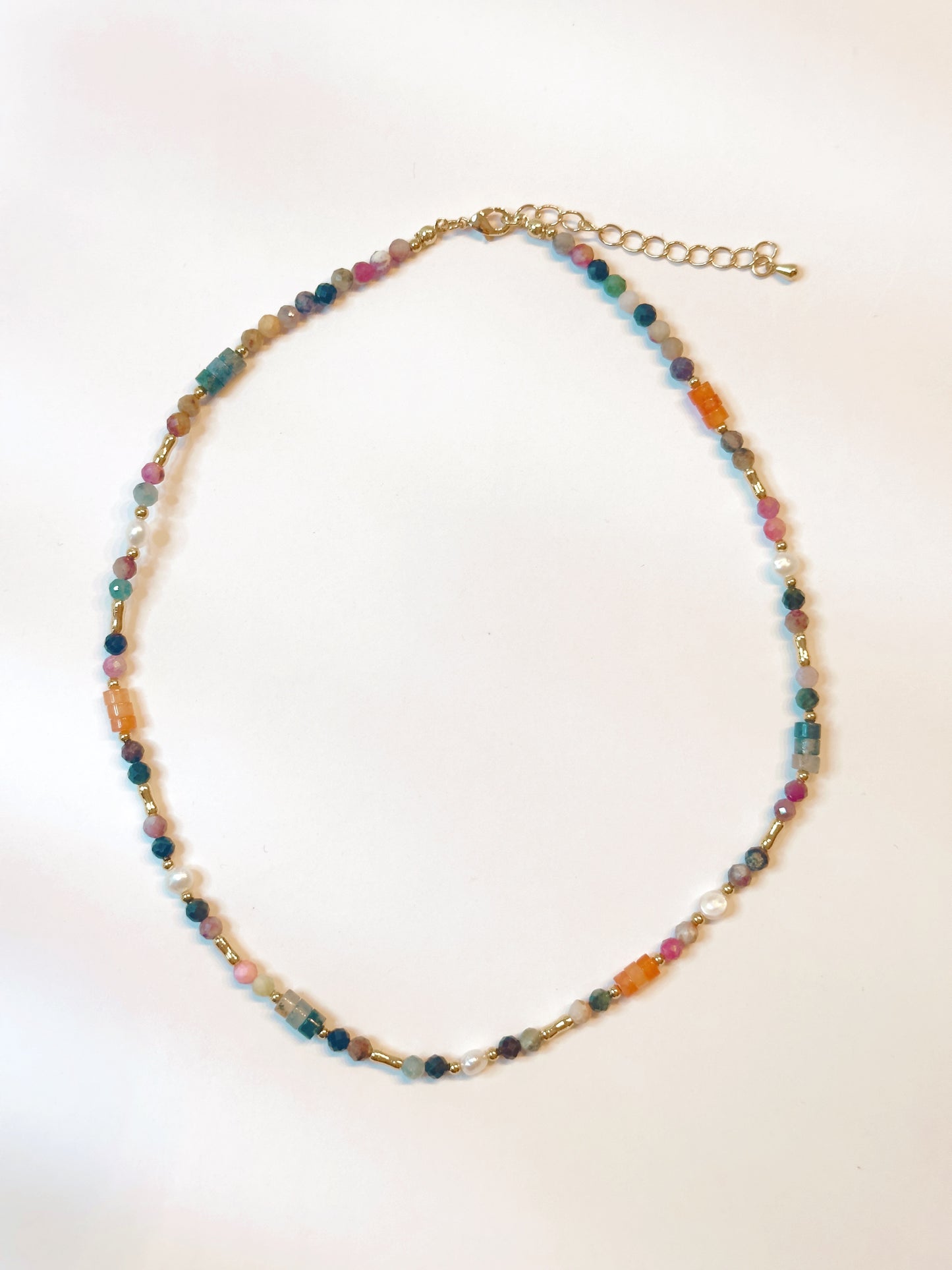 Tourmaline and Natural Pearl Necklace