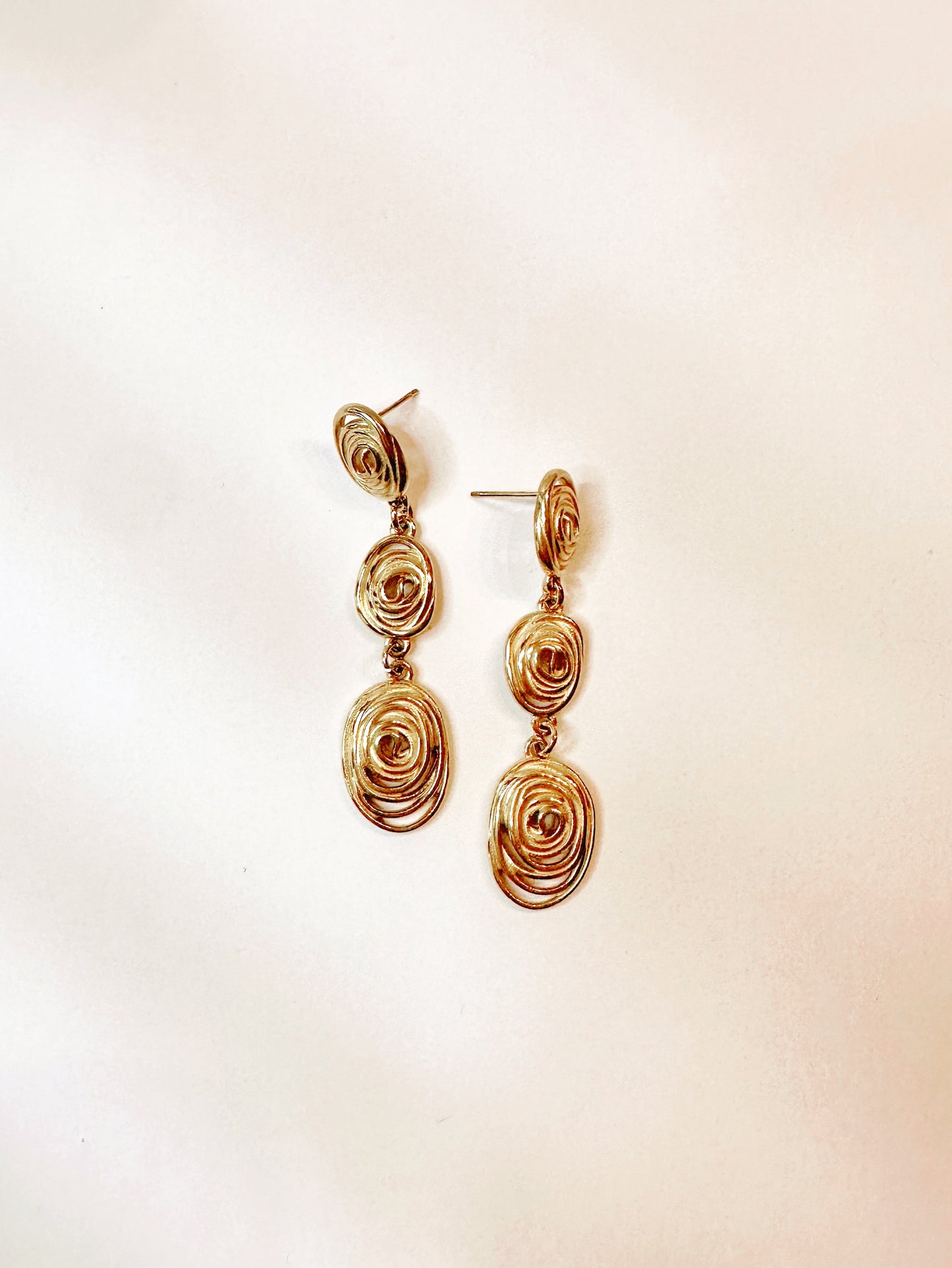 Gold Titanium Spiral Earrings