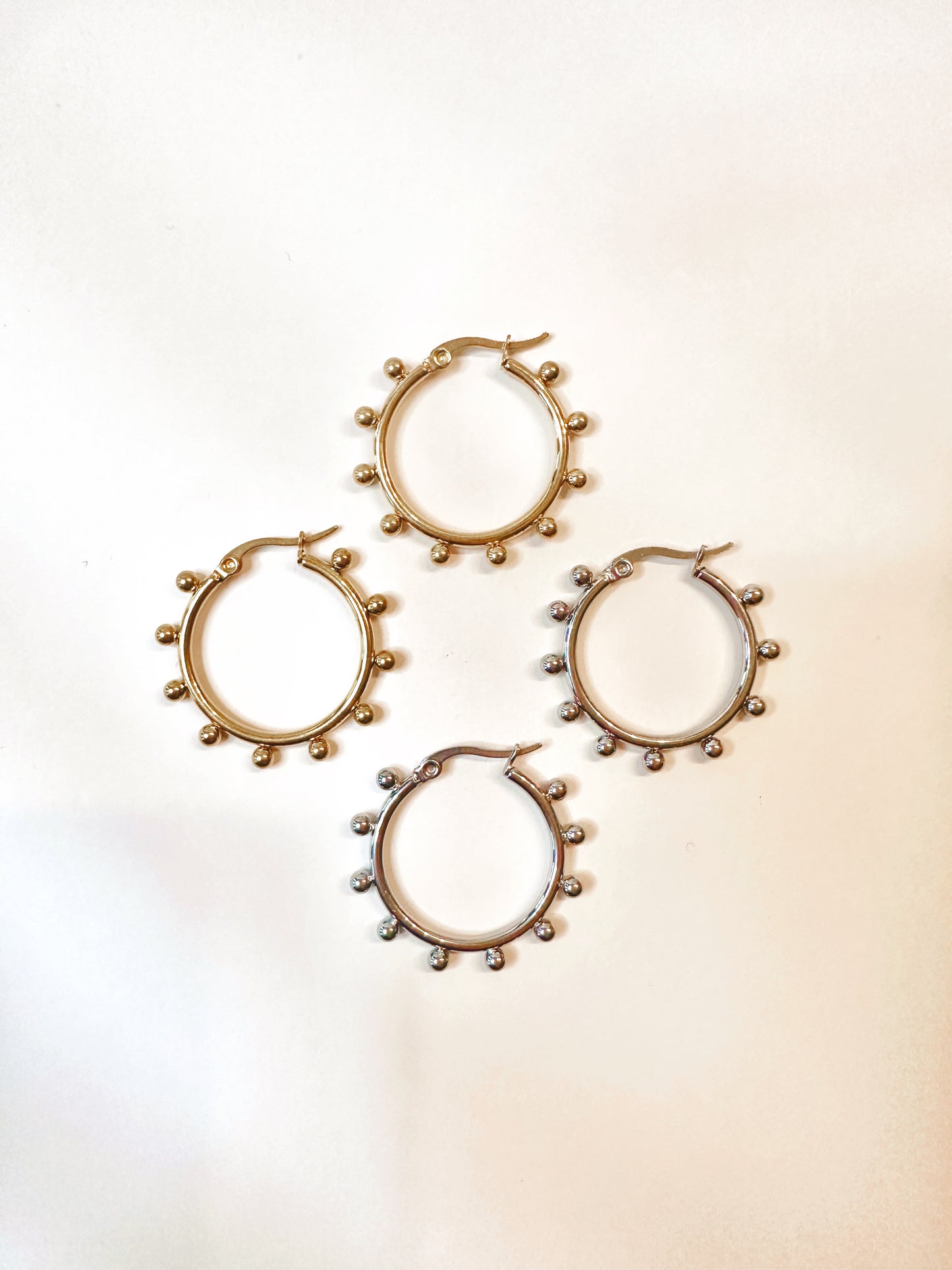 Ball Accent Hoop Earrings