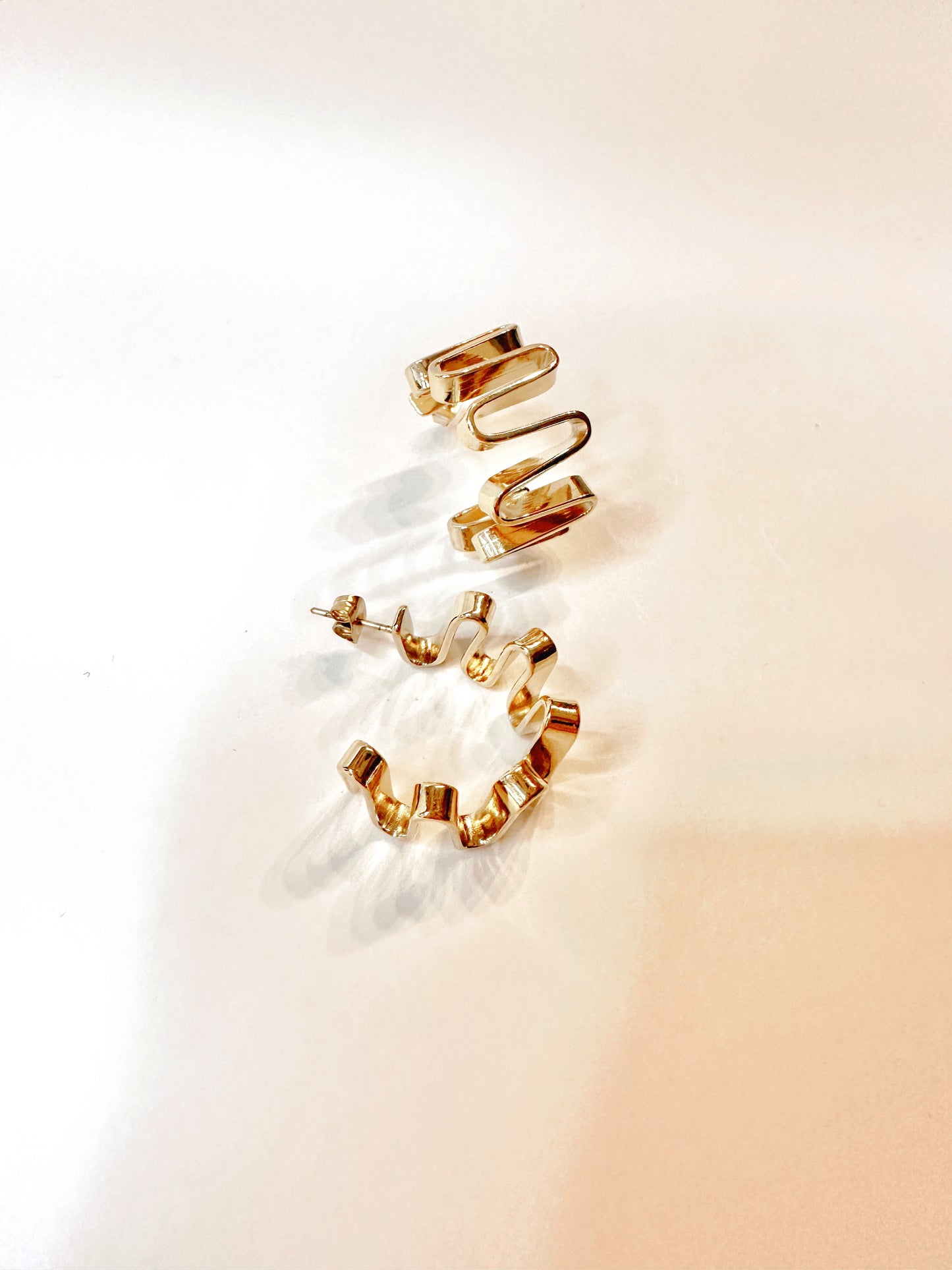 Sculptural Gold Hoops