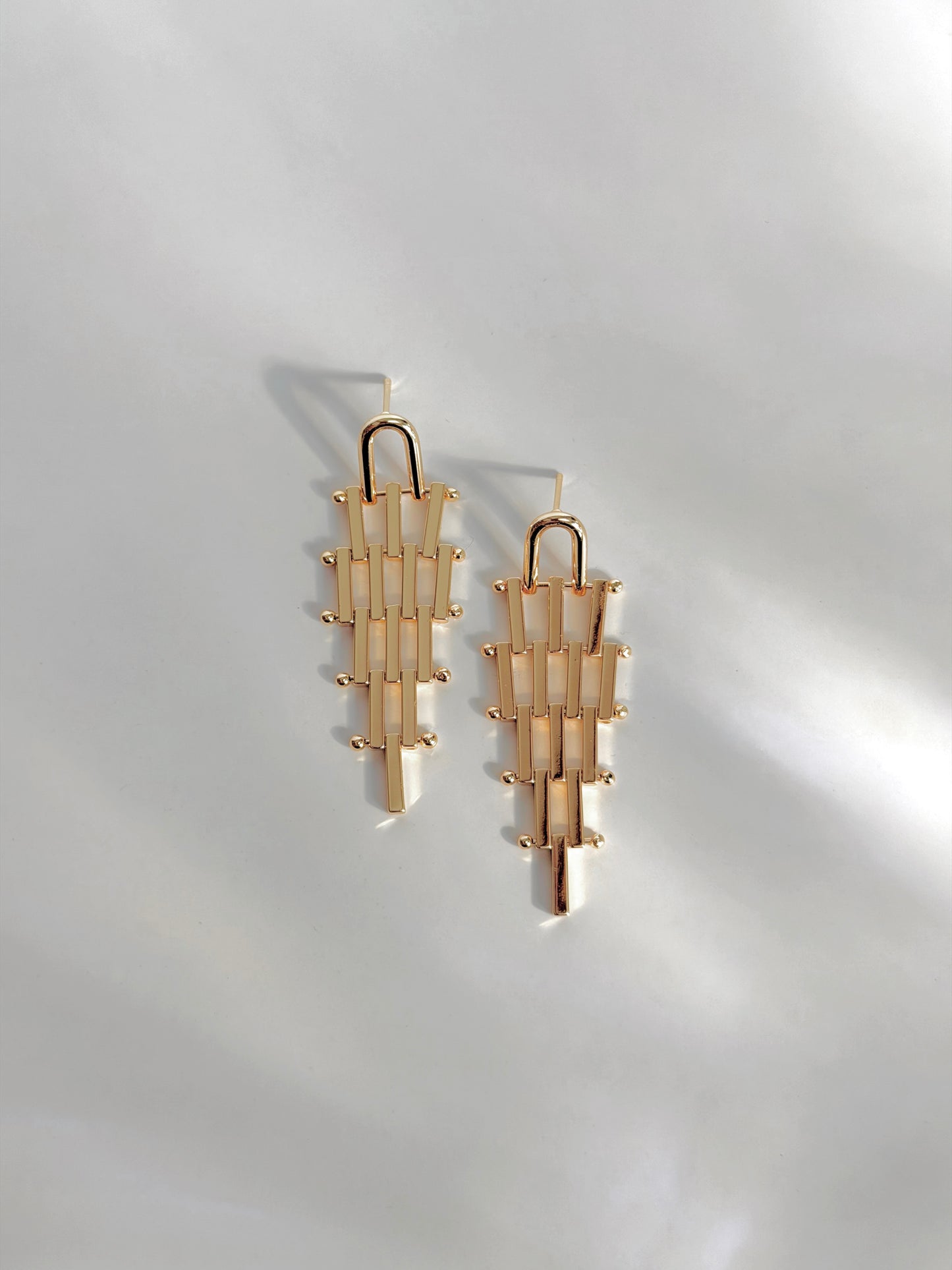 Architectural Gold Drop Earrings