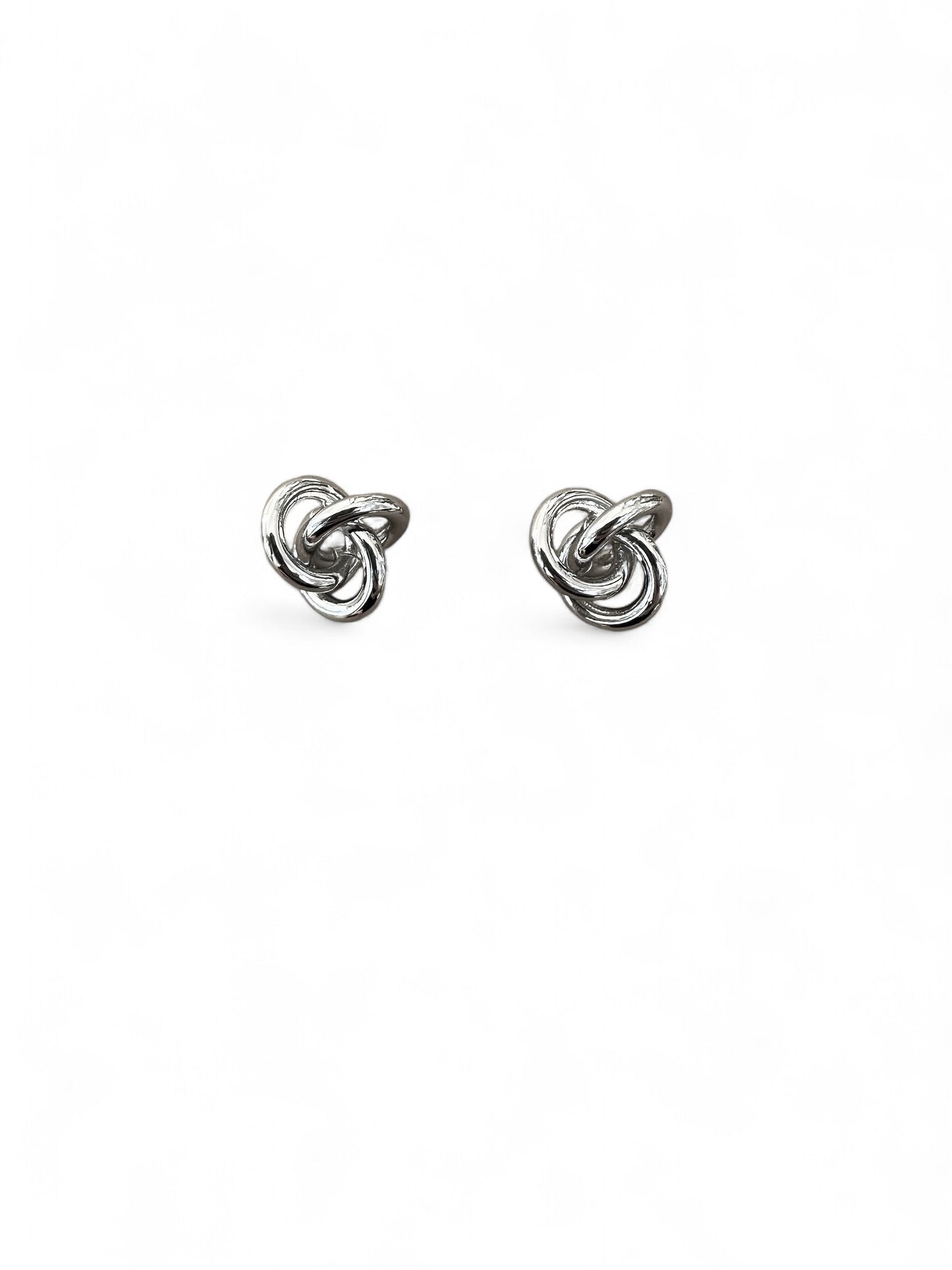 Gold and Silver Knot Post Earrings
