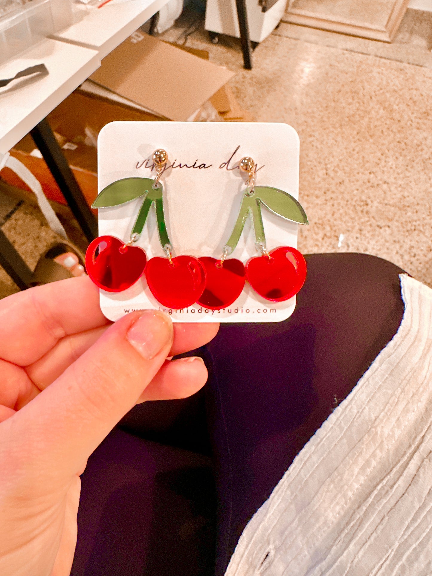 Cherry Bomb Acrylic Earrings