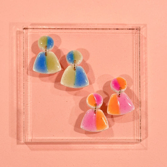 Mini Faux Ceramic Drop Earrings
