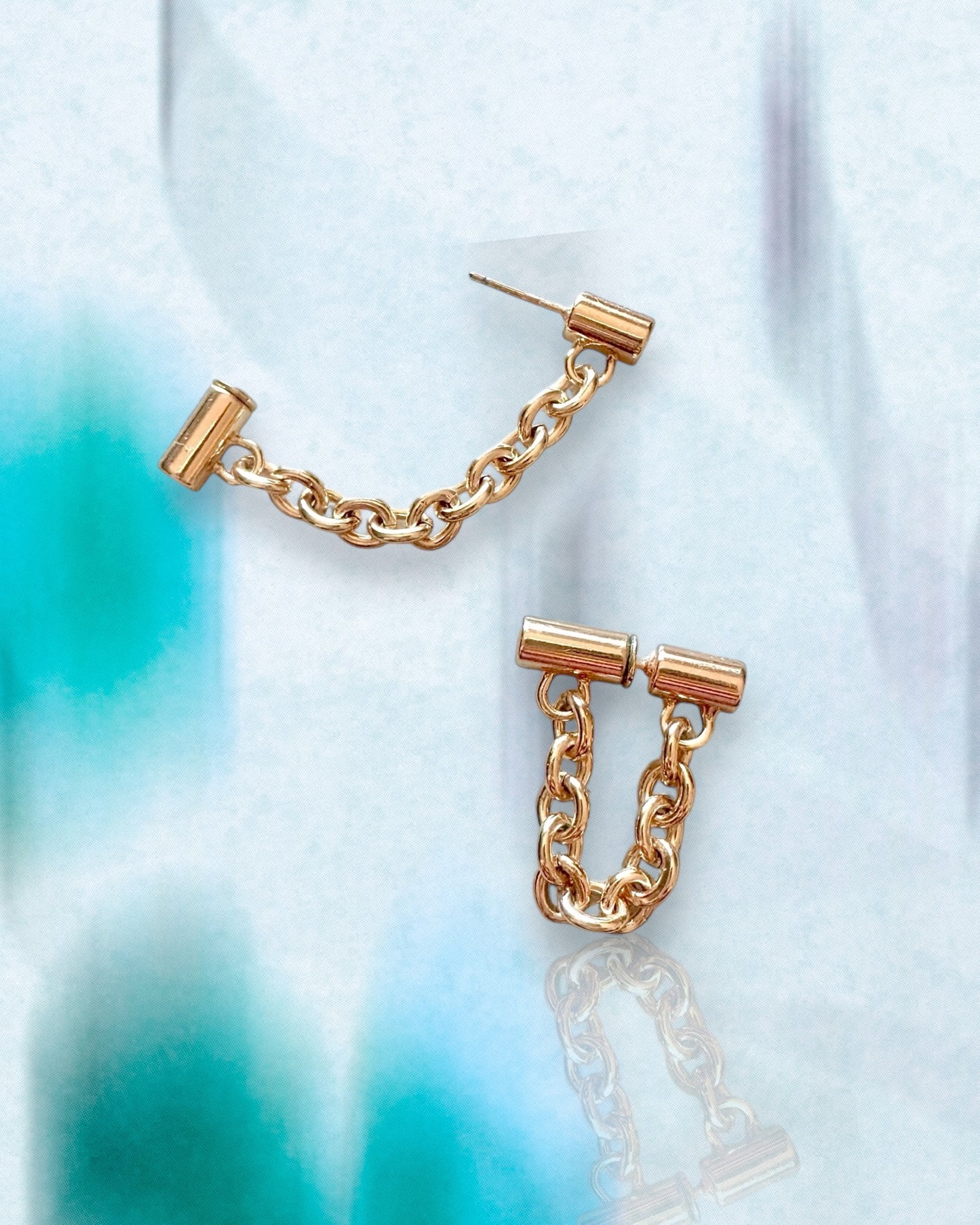 BAR AND CHAIN EARRINGS