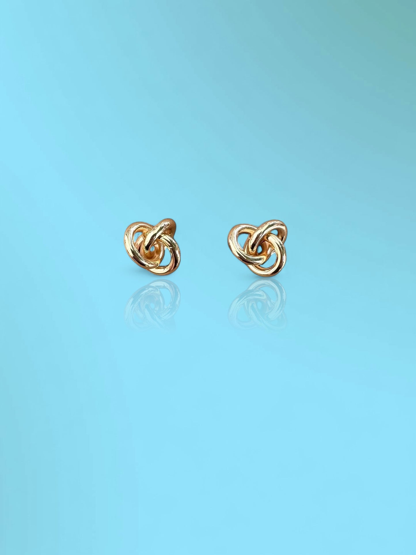 Gold and Silver Knot Post Earrings
