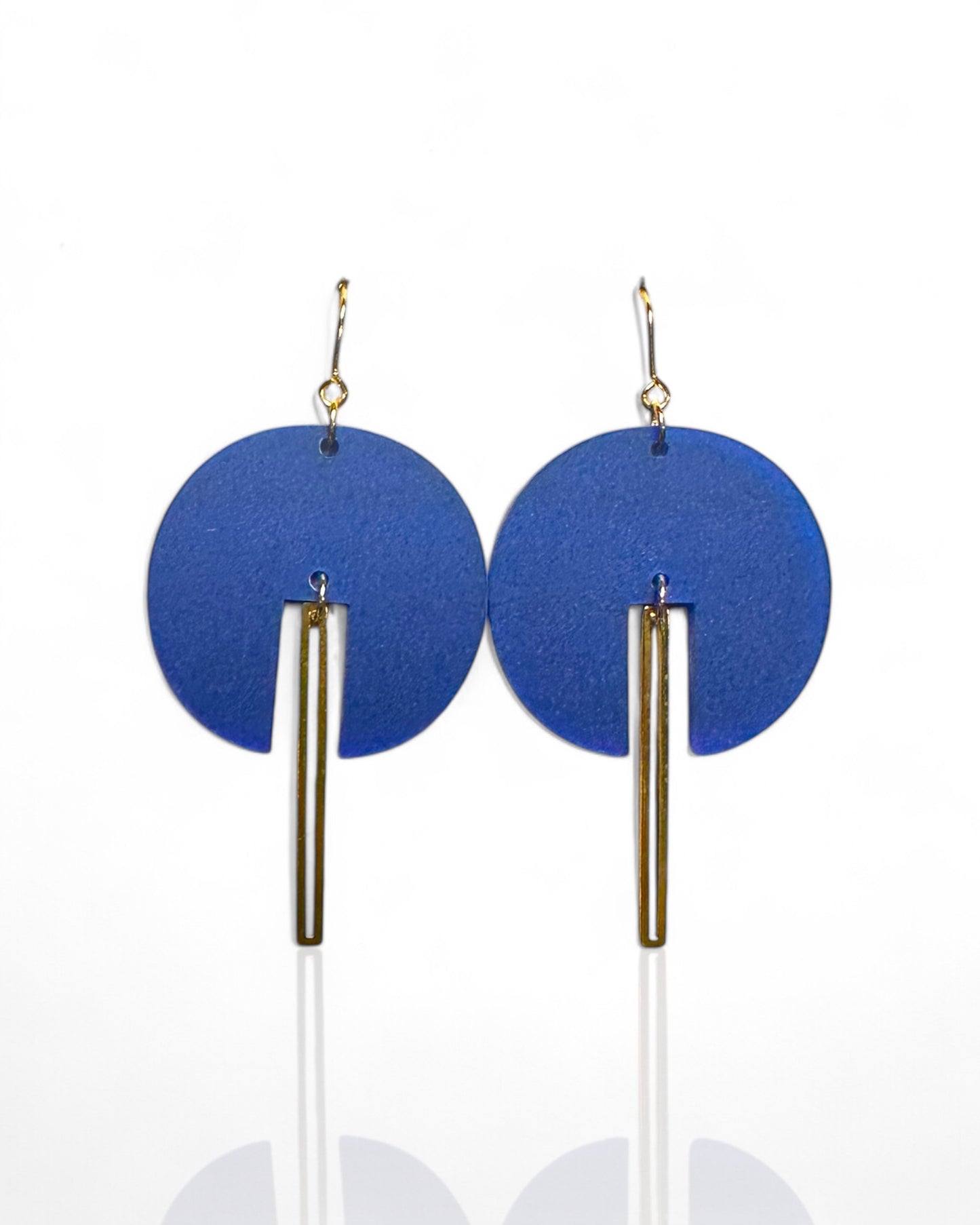 Cobalt Acrylic Disc Earrings
