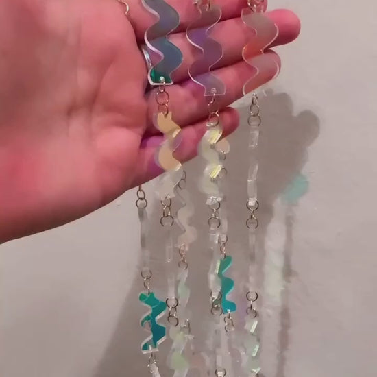 iridescent wave handmade necklace
