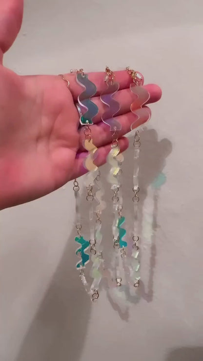 iridescent wave handmade necklace
