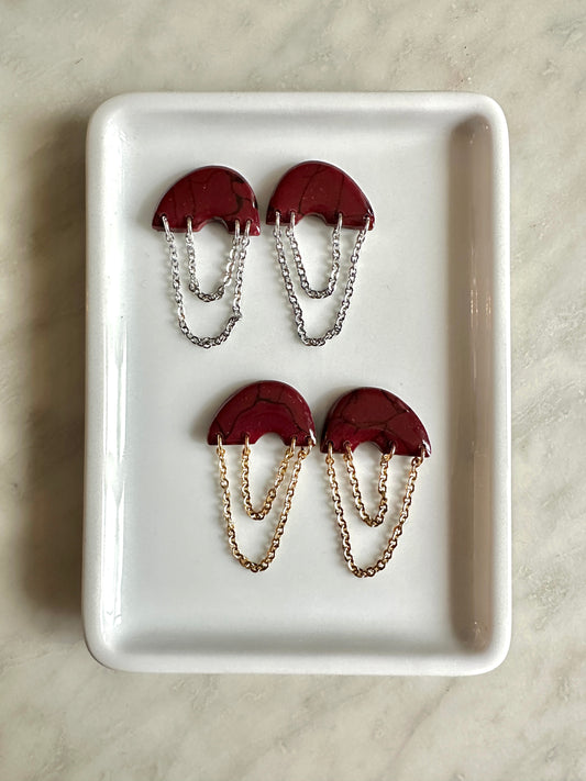 ramona chain handmade earrings in be mine color