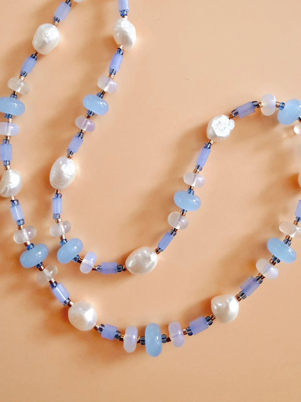 Periwinkle Freshwater Pearl and Quartz Necklace