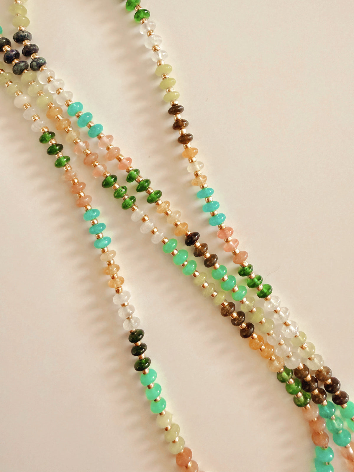 Quartz and Tourmaline Beaded Necklace