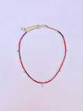 Dainty Strawberry Beaded Necklace