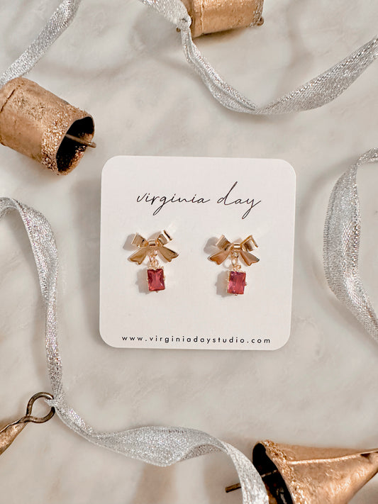 Holiday Bows with CZ Charms