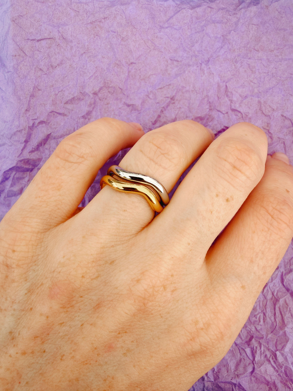 Wavy Stainless Steel Rings