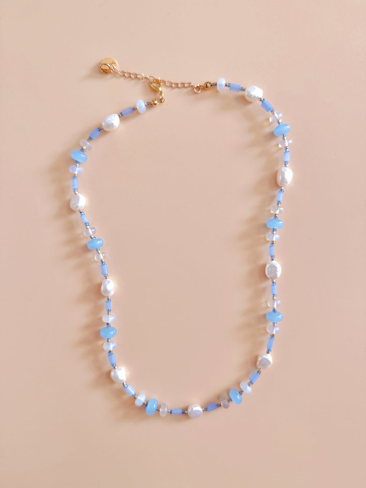 Periwinkle Freshwater Pearl and Quartz Necklace