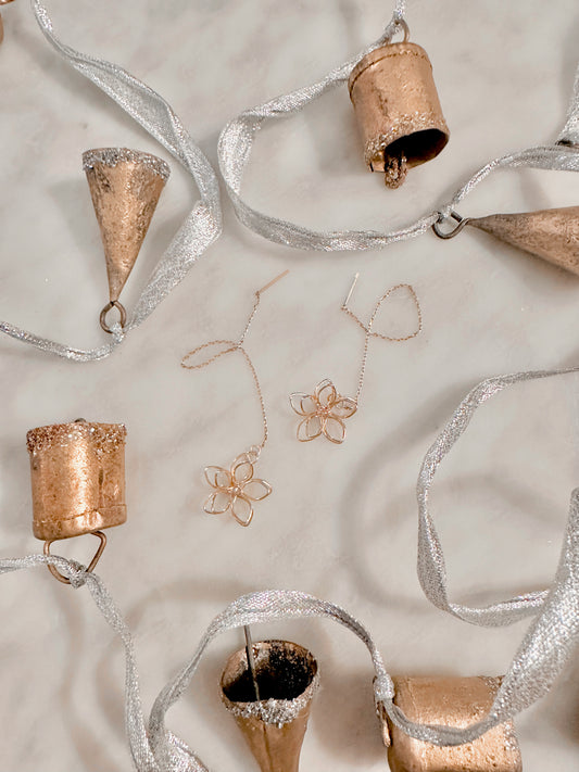 Simple Floral Ear Threaders