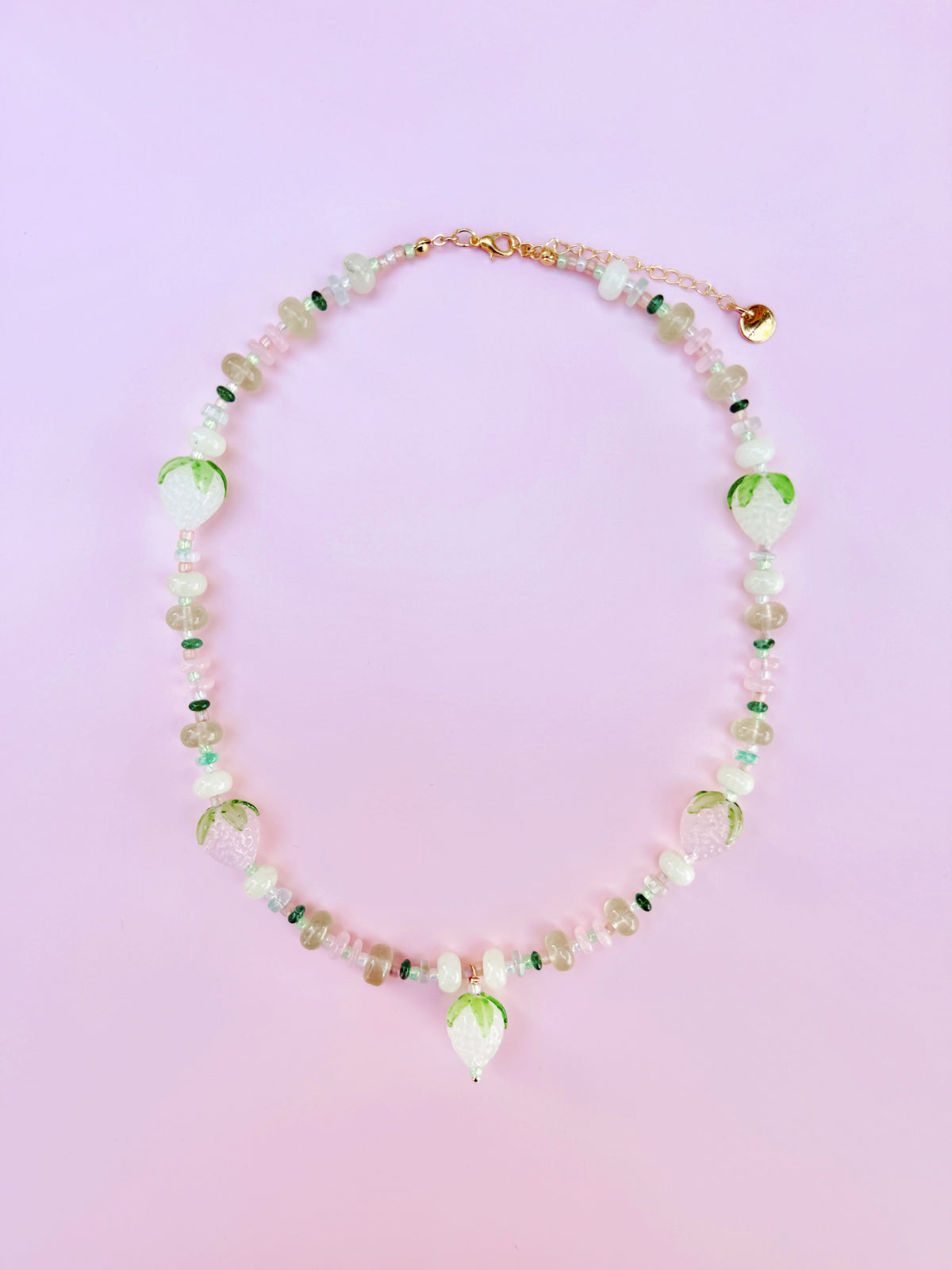 Pink Summer Strawberry Necklace