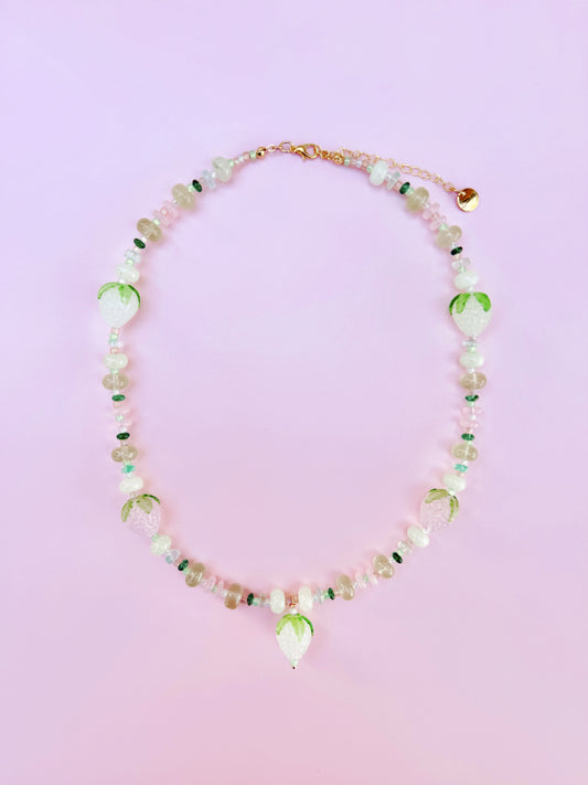 Pink Summer Strawberry Necklace