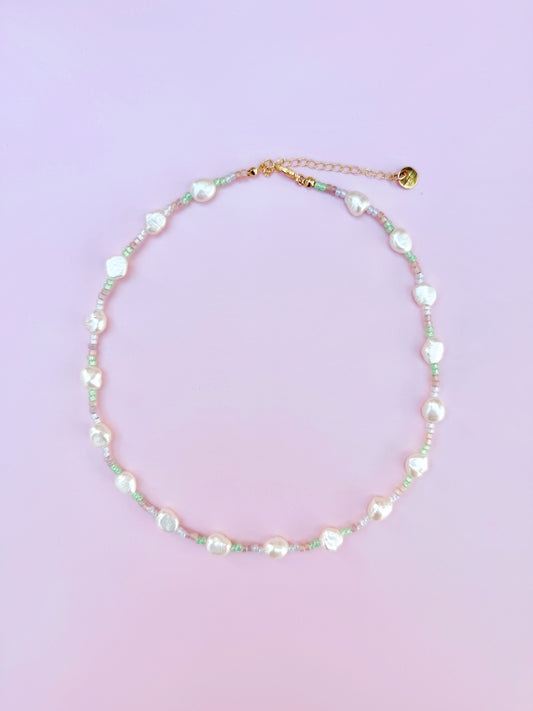 Pastel Freshwater Pearl Beaded Necklace
