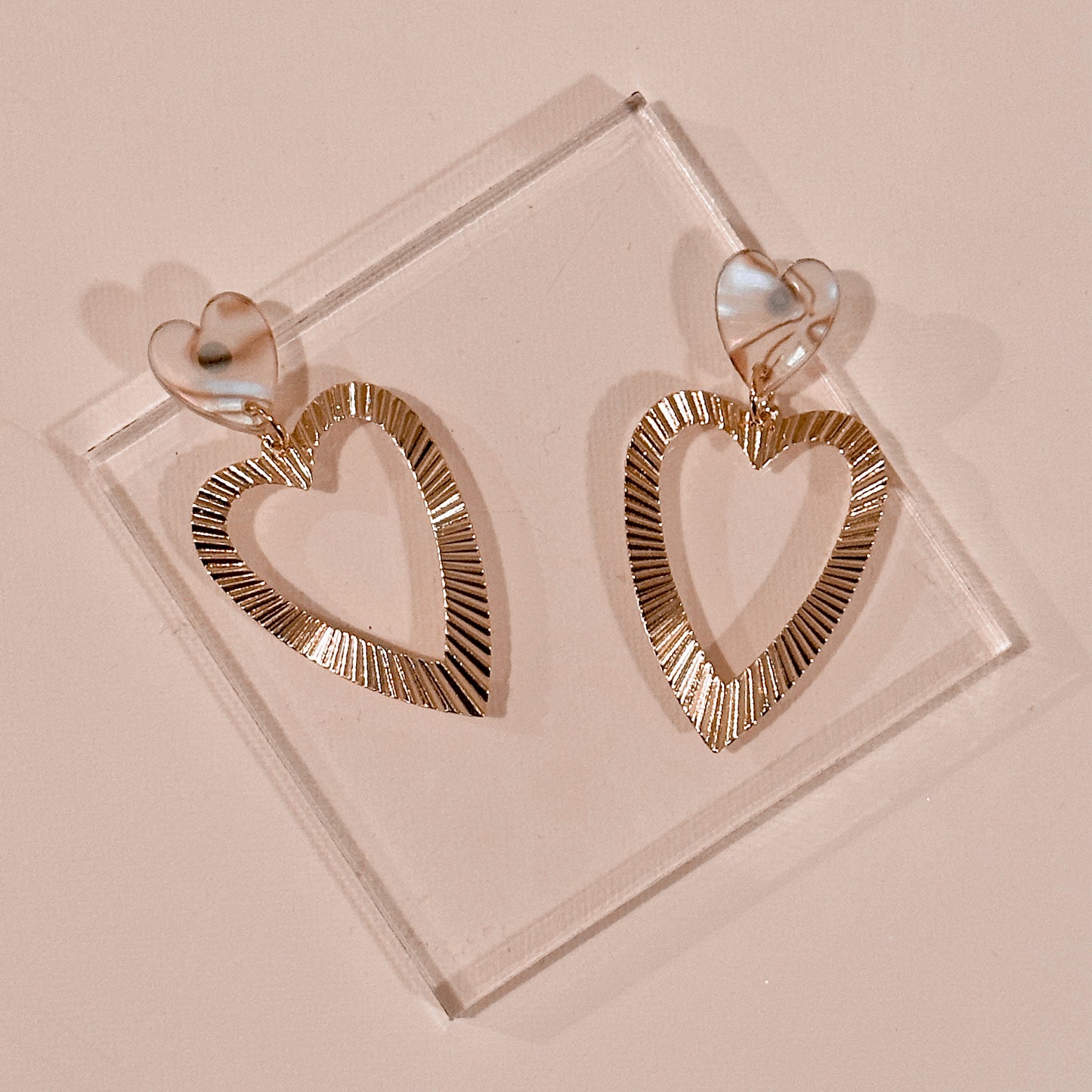 Deco Heart Fan Earrings