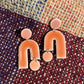 Faux Ceramic Abstract Arch Post Earrings in Harvest Peach