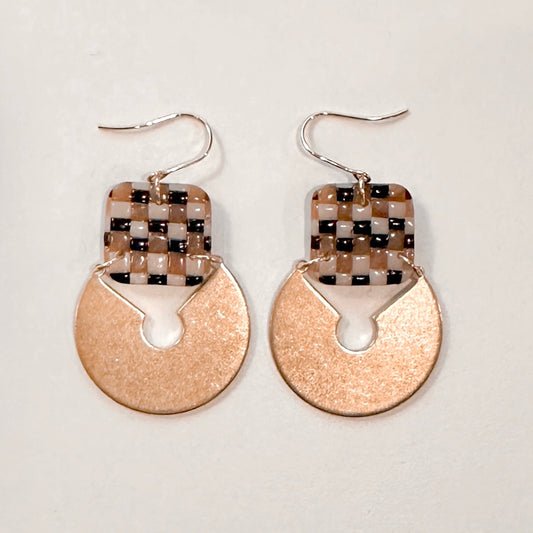 Woven Brass Disc Dangles