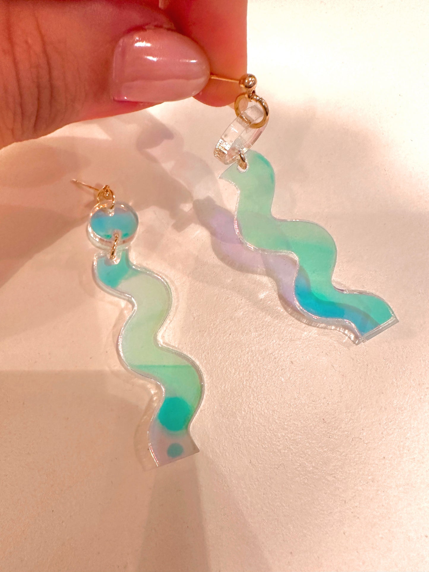 Iridescent Wave Handmade Earrings