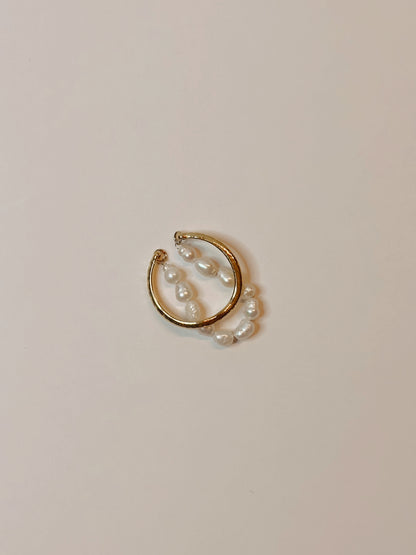 Freshwater Pearl Wave Layered Ring