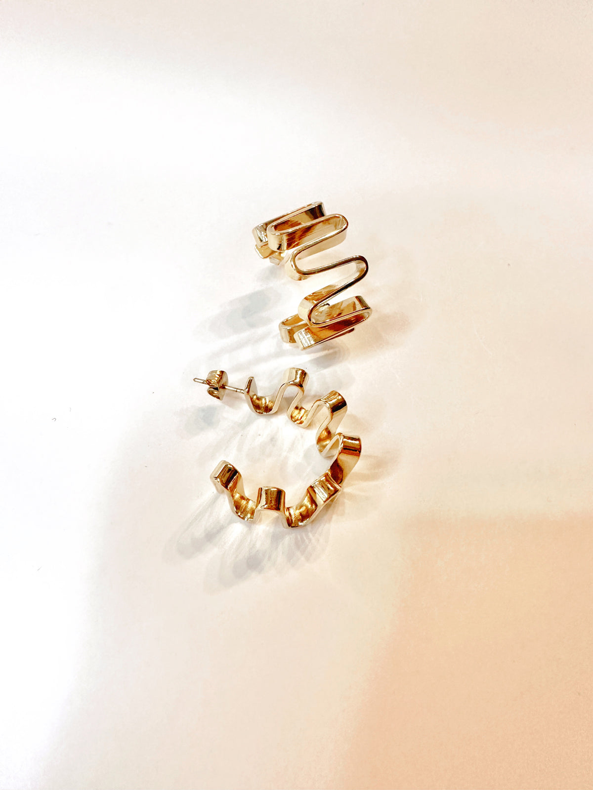 Sculptural Gold Hoops