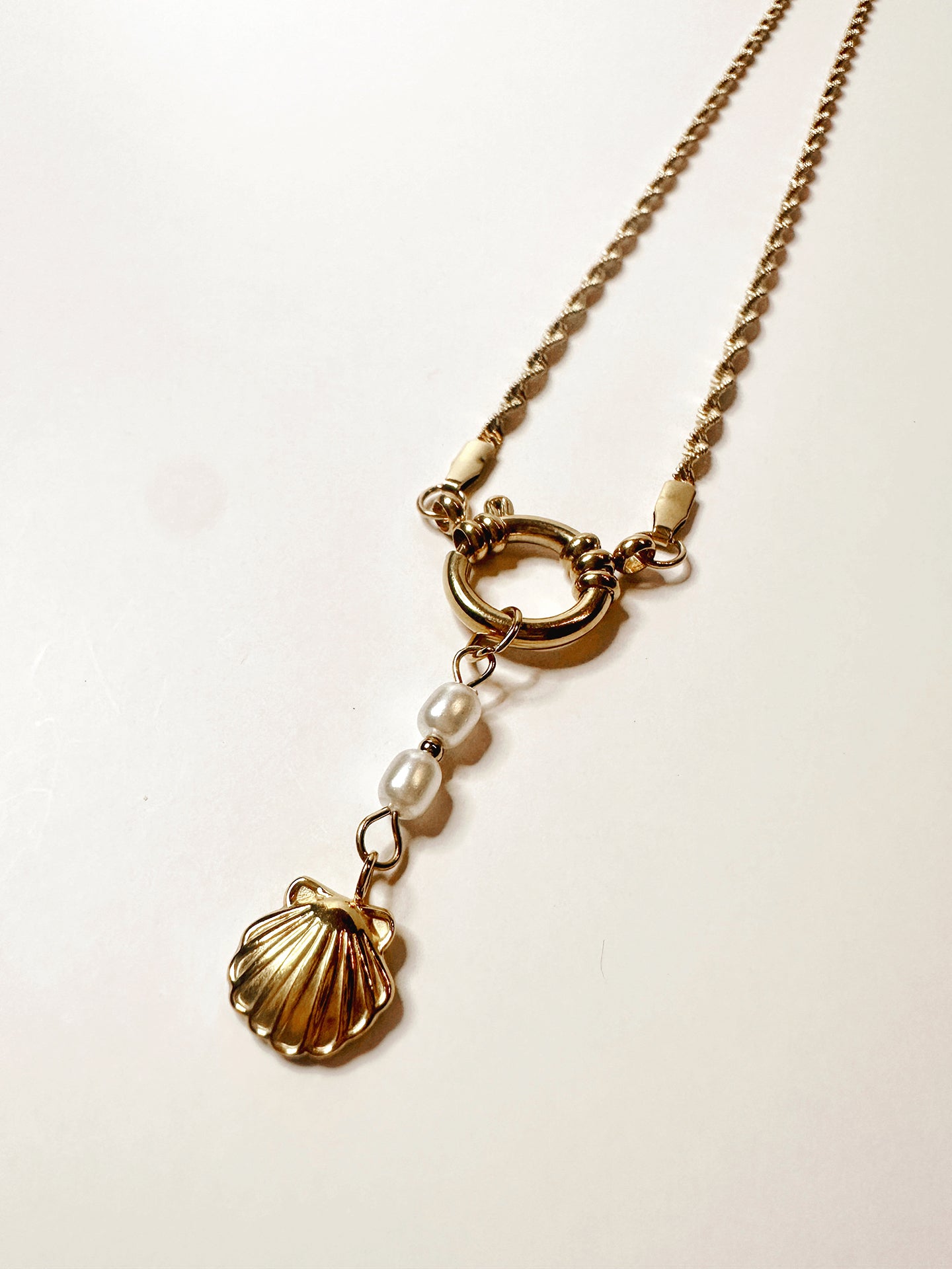 Seashell and Pearl Necklace