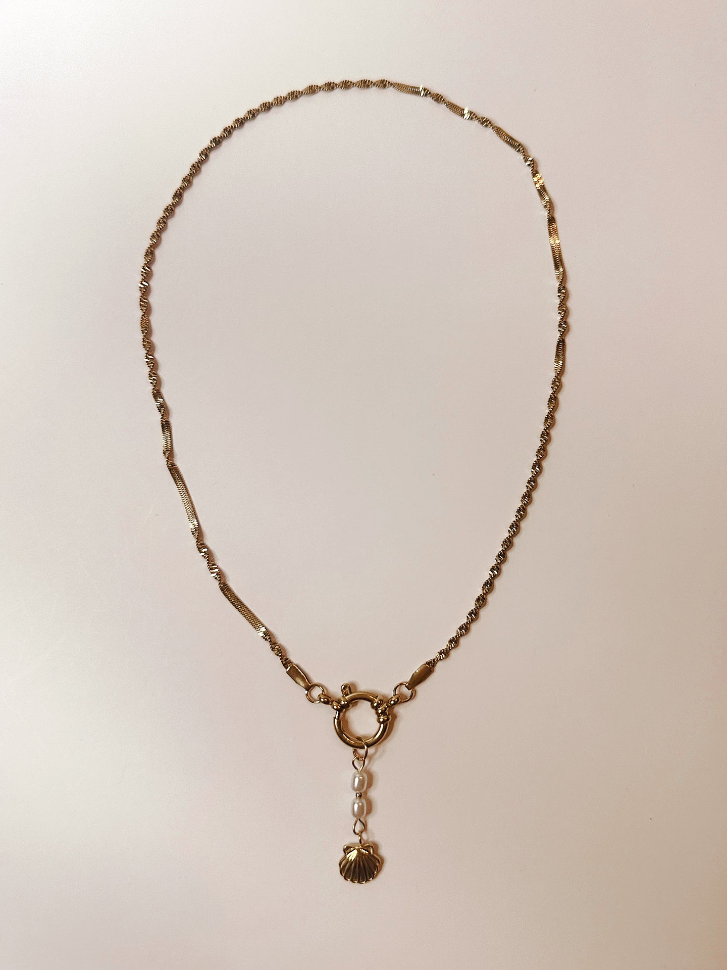 Seashell and Pearl Necklace