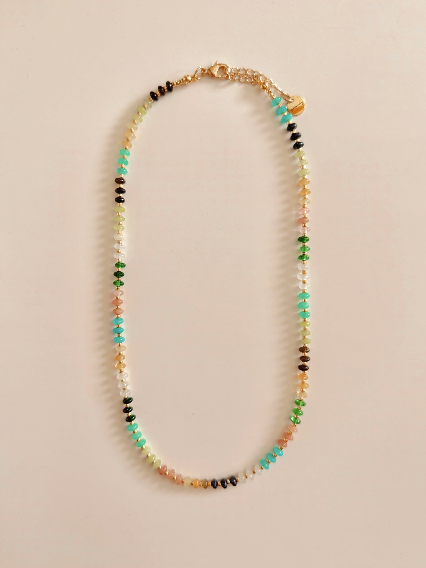 Quartz and Tourmaline Beaded Necklace