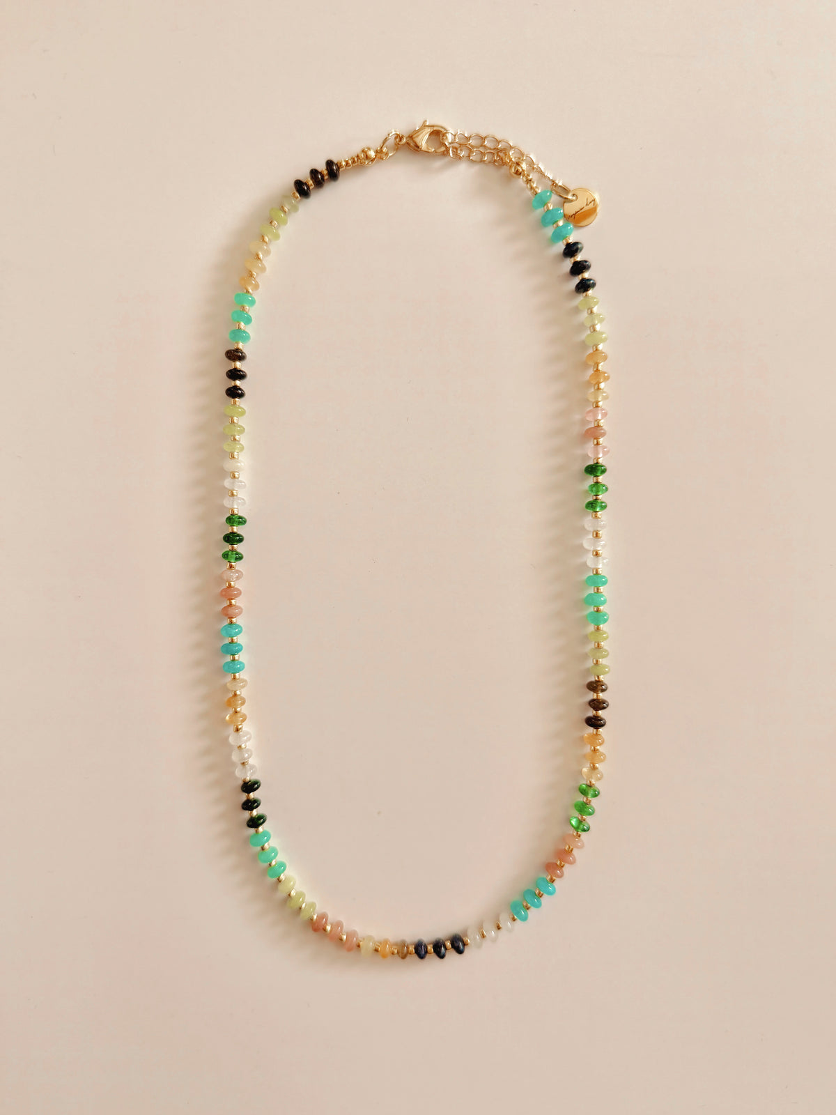 Quartz and Tourmaline Beaded Necklace