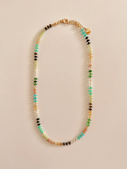 Quartz and Tourmaline Beaded Necklace