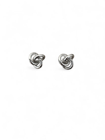 Gold and Silver Knot Post Earrings