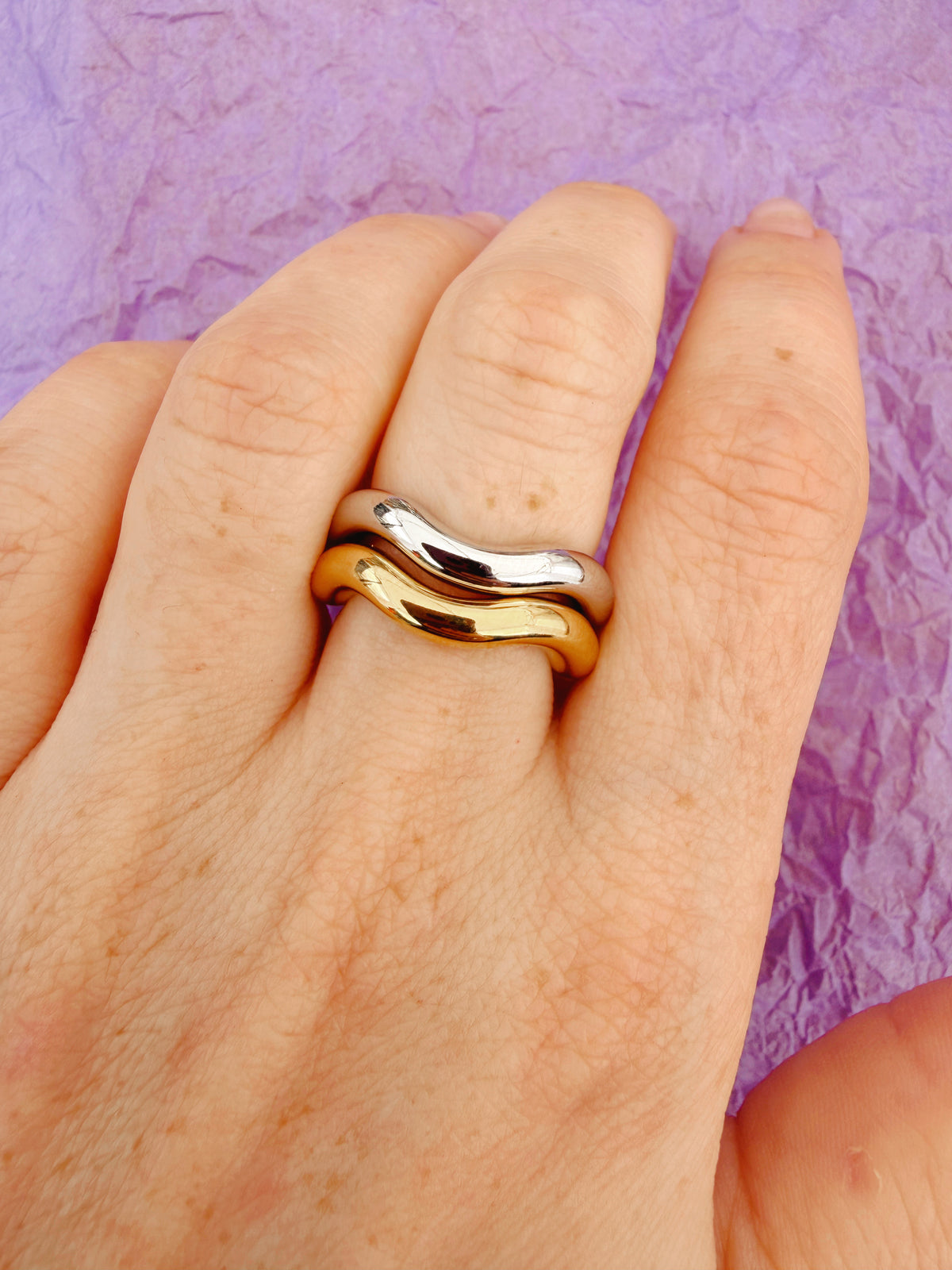 Wavy Stainless Steel Rings