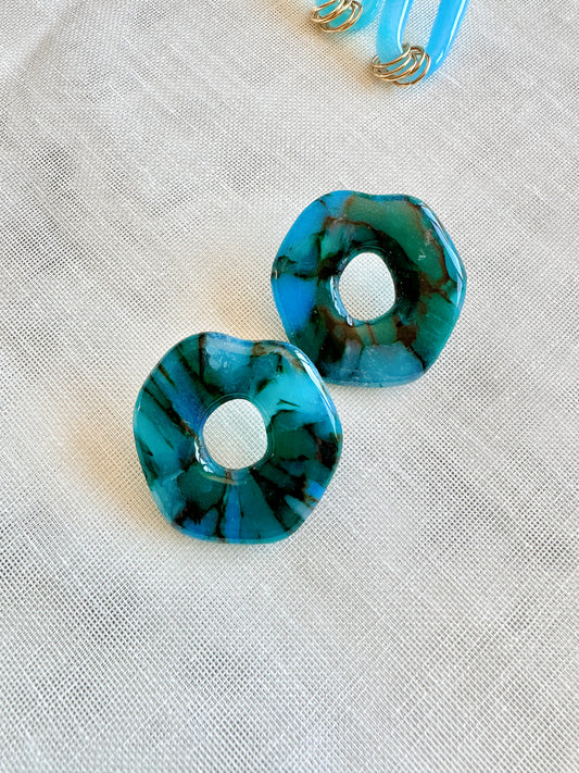 Teal Stone Donut Posts