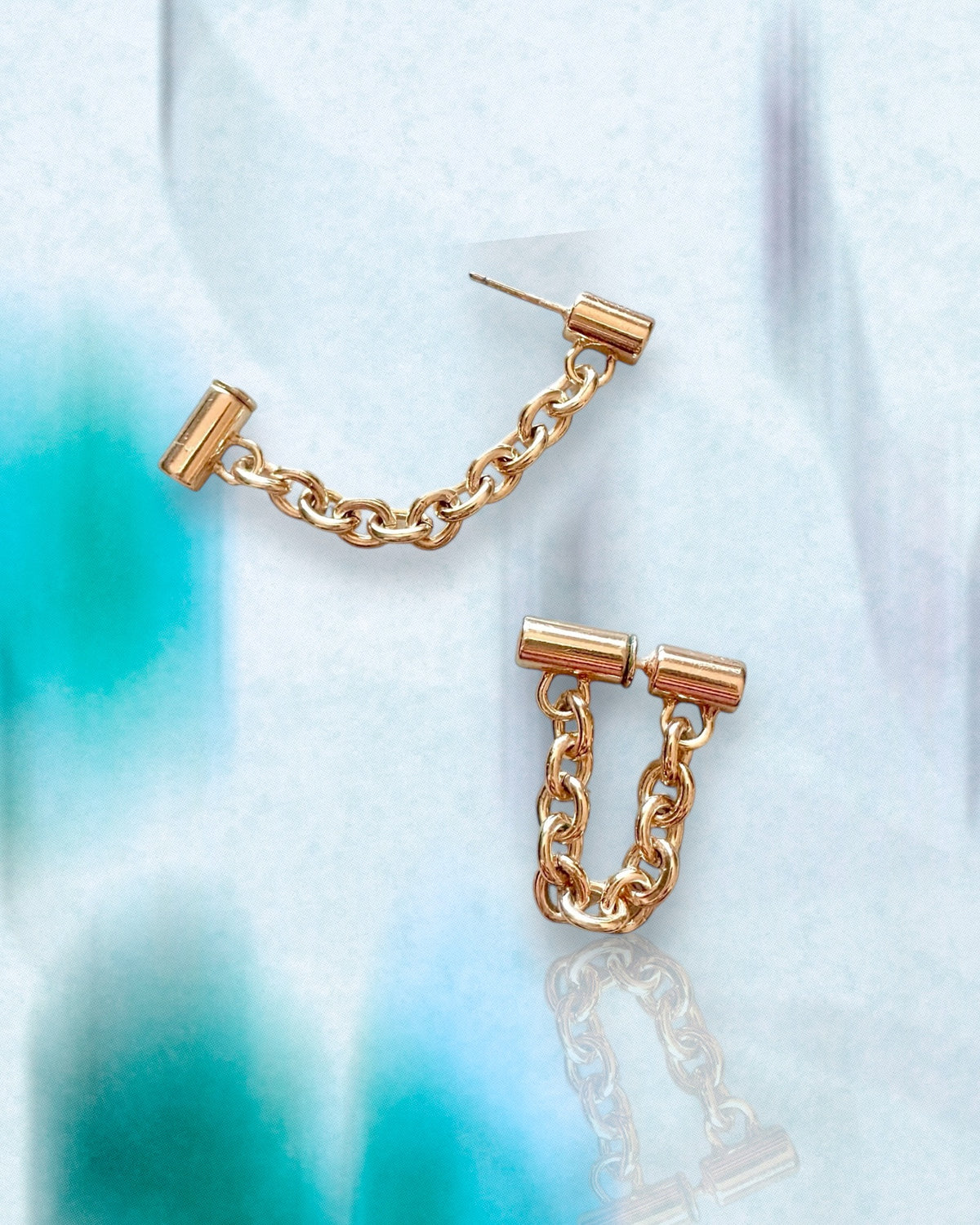 BAR AND CHAIN EARRINGS