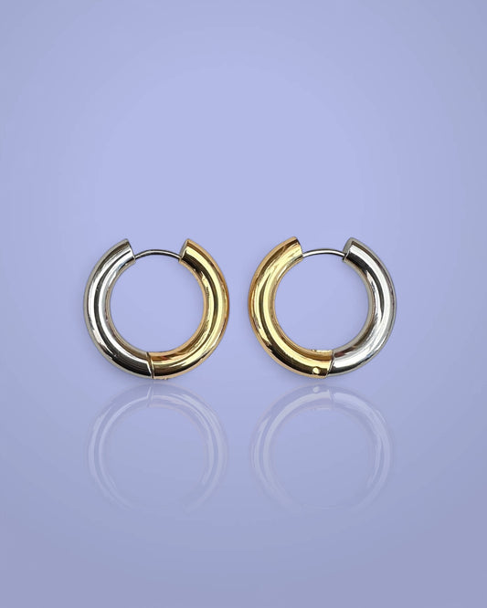 Two-Toned Stainless Steel Hoops