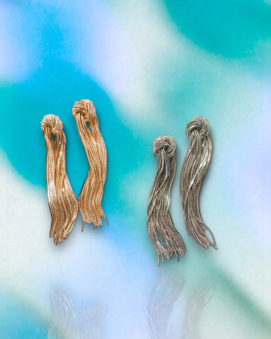Glam Knot Fringe Earrings